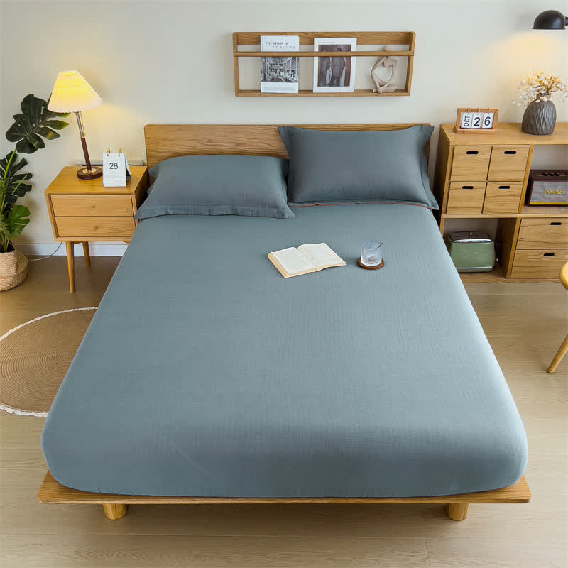 Ownkoti  Cotton Gauze Minimalist Fitted Sheet - image 1