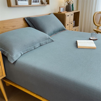 Ownkoti  Cotton Gauze Solid Color Fitted Sheet - image 4