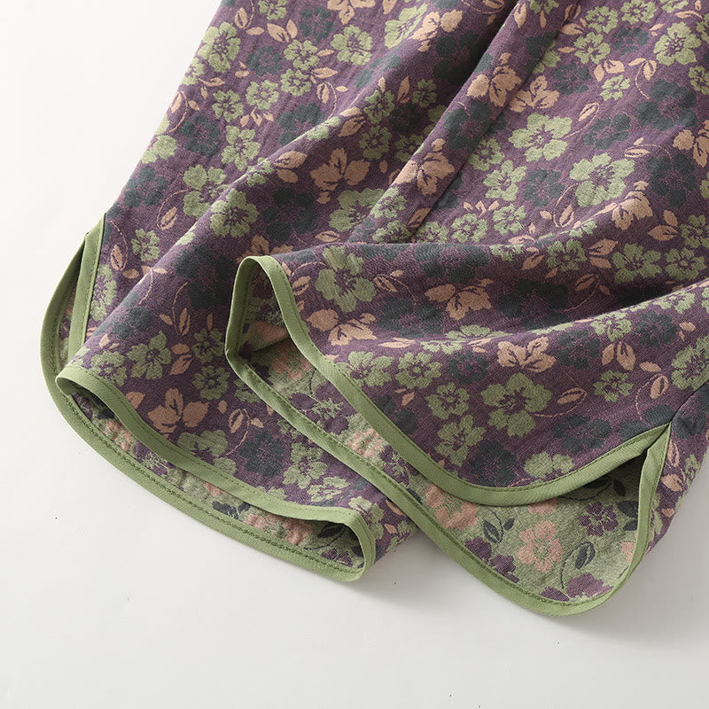 Ownkoti Cotton Gauze Floral Frog Closure Loungewear Set - image 4