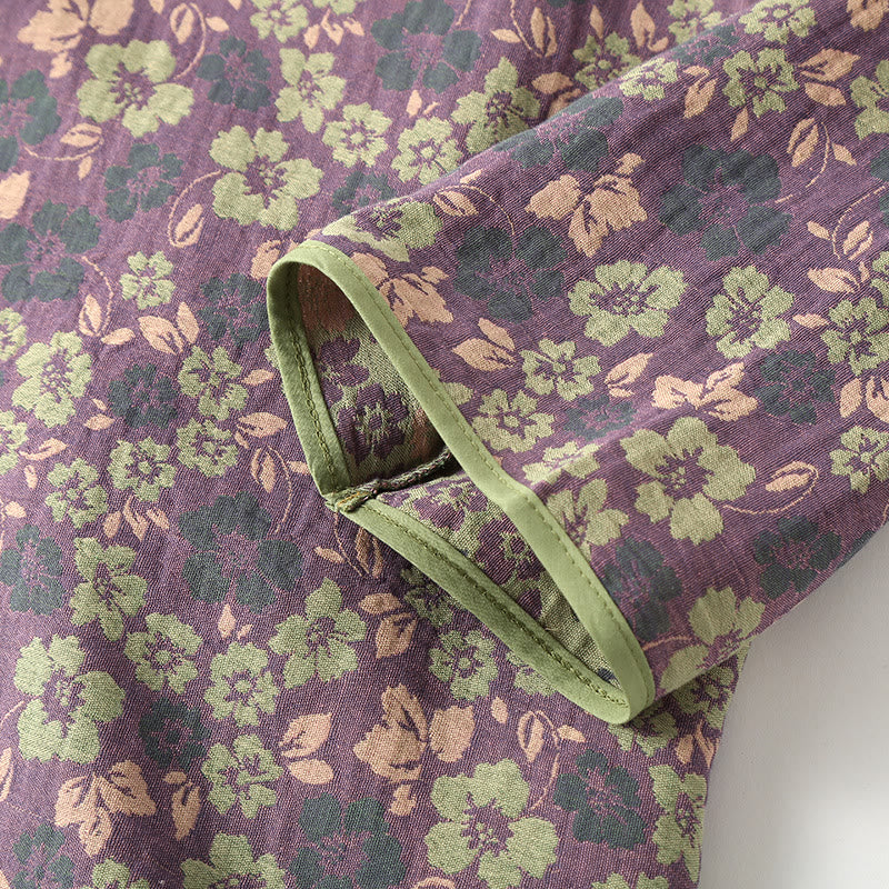 Ownkoti Cotton Gauze Floral Frog Closure Loungewear Set - image 2
