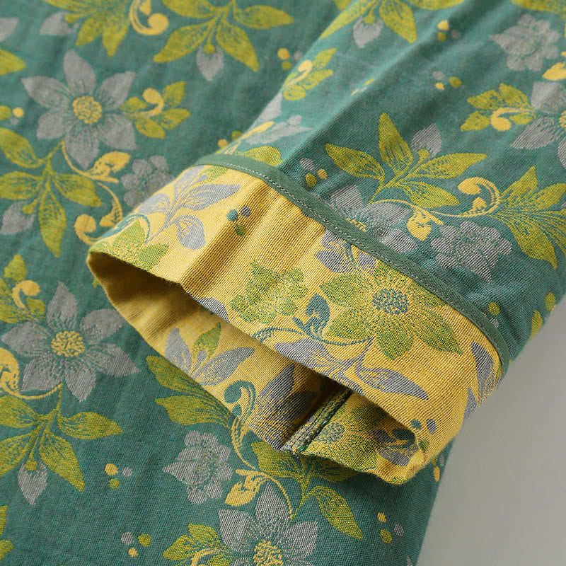 Jacquard Cotton Gauze Floral Nightgown - image 5