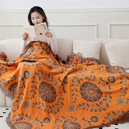 Ownkoti Cotton Gauze Floral Reversible Tassel Quilt - image 7