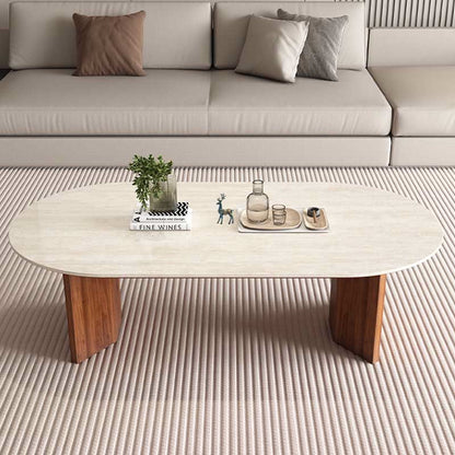 Ownkoti Slate Oval Walnut Coffee Table - image 2