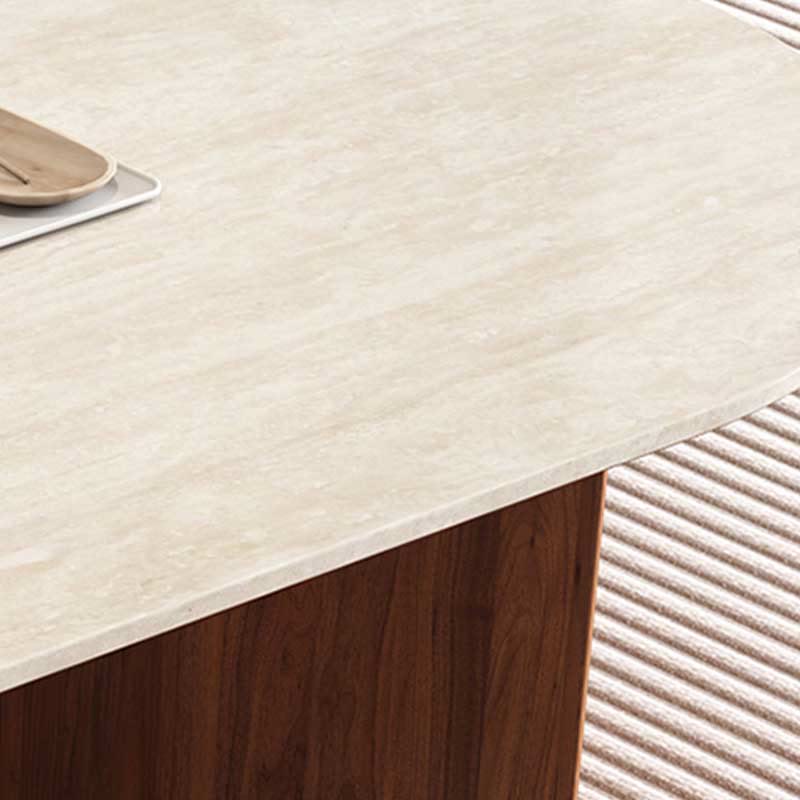 Ownkoti Slate Oval Walnut Coffee Table - image 11