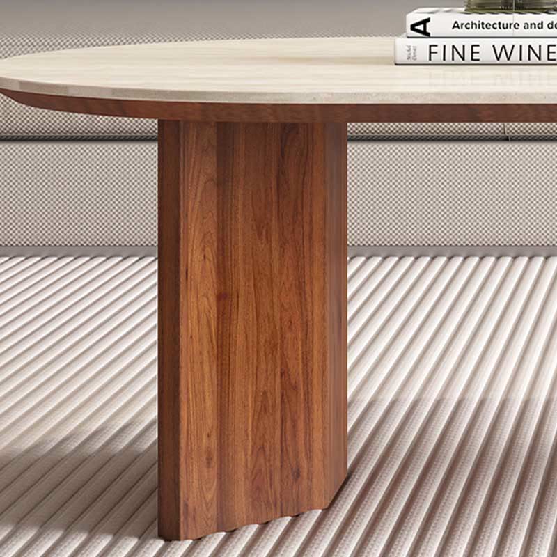 Ownkoti Slate Oval Walnut Coffee Table - image 9