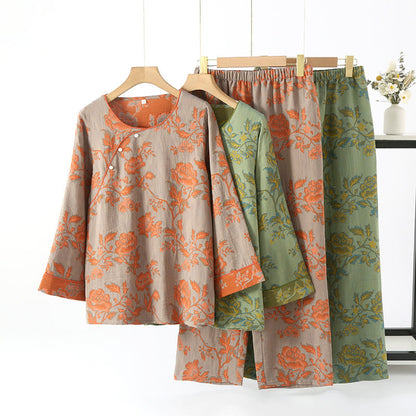 Ownkoti Cotton Gauze Floral Round-neck Nightwear Set - image 0