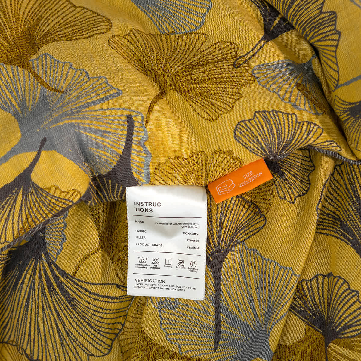 Ownkoti Ginkgo Leaf Cotton Gauze Elegant Bedding  - image 2