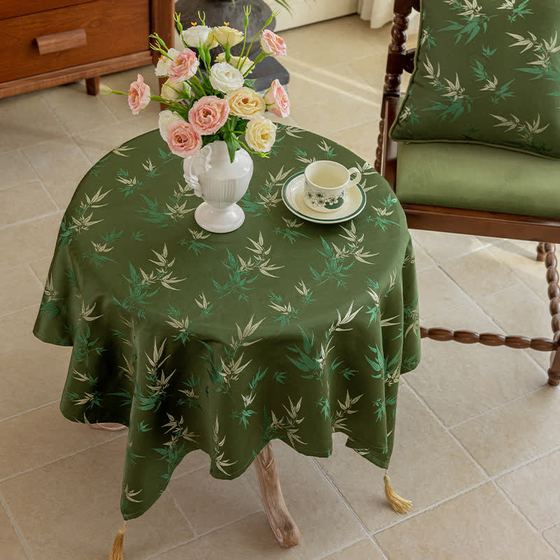 Ownkoti Rustic Bamboo Tassel Tablecloth - image 1