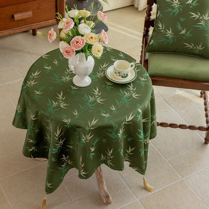 Ownkoti Rustic Bamboo Tassel Tablecloth - image 1