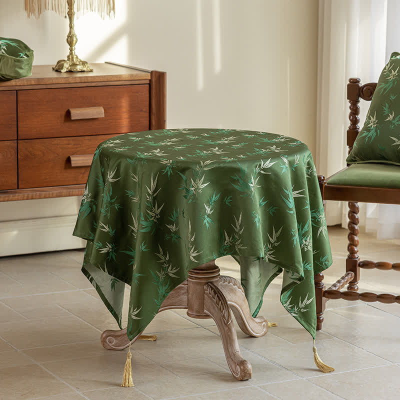 Ownkoti Rustic Bamboo Tassel Tablecloth - image 2