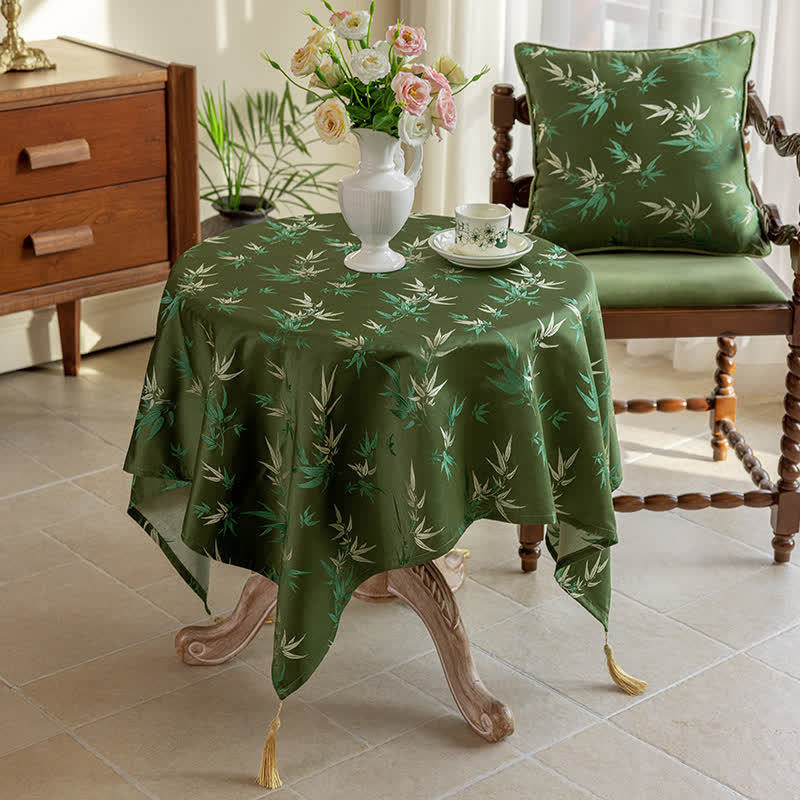 Ownkoti Rustic Bamboo Tassel Tablecloth - 55" x 71" - image 0