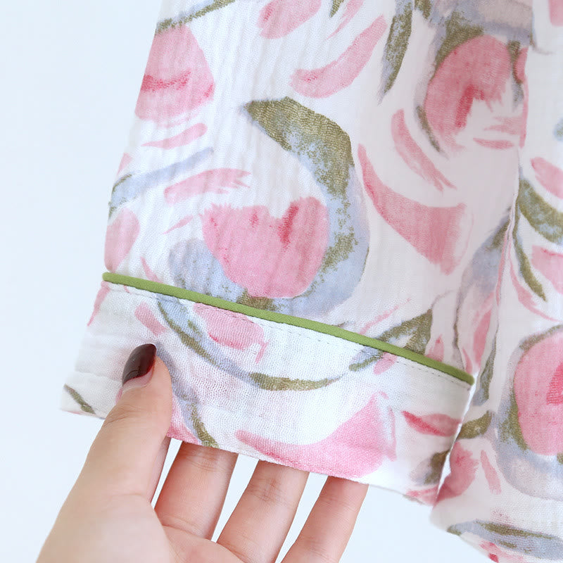 Floral Tulip Cotton Gauze Pajama Set - image 7