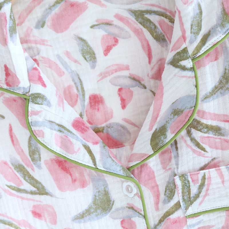 Floral Tulip Cotton Gauze Pajama Set - image 4