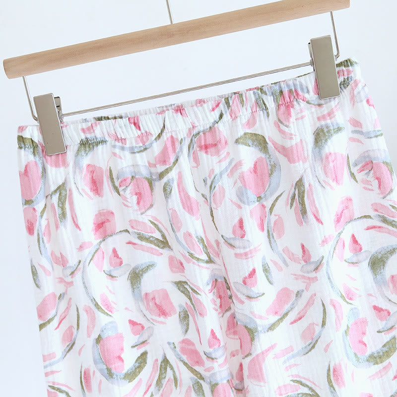 Floral Tulip Cotton Gauze Pajama Set - image 9