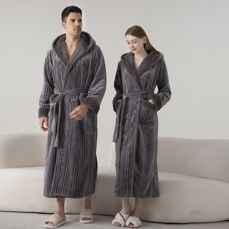 Ownkoti Fleece Hooded Winter Long Bathrobe - image 4