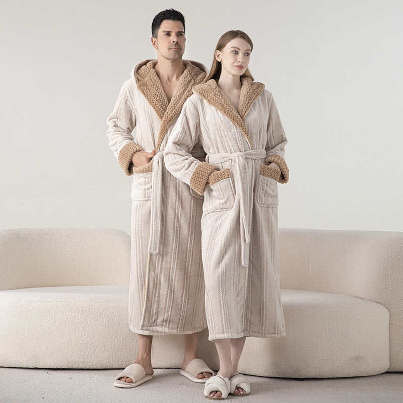 Fleece Hooded Winter Long Bathrobe - image 1