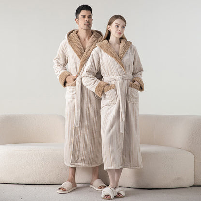 Ownkoti Fleece Hooded Winter Long Bathrobe - image 1