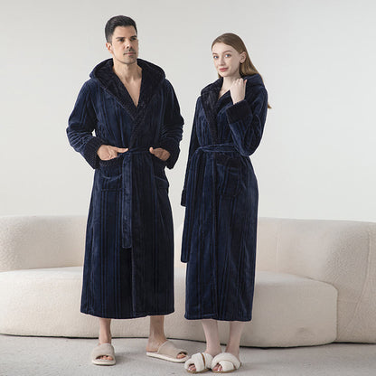 Ownkoti Fleece Hooded Winter Long Bathrobe - image 7