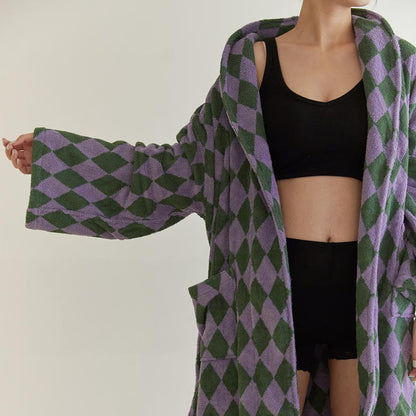 Vintage Long Staple Cotton Hooded Bathrobe - image 1