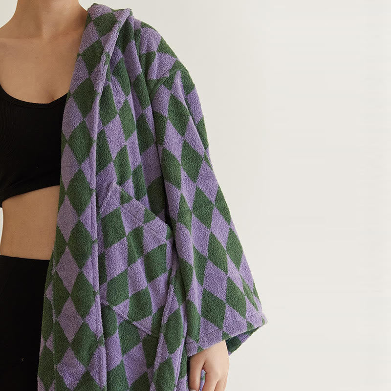 Vintage Long Staple Cotton Hooded Bathrobe - image 2