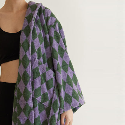 Vintage Long Staple Cotton Hooded Bathrobe - image 2