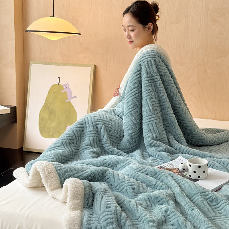 Simple Double-sided Fleece Throw Blanket - image 9