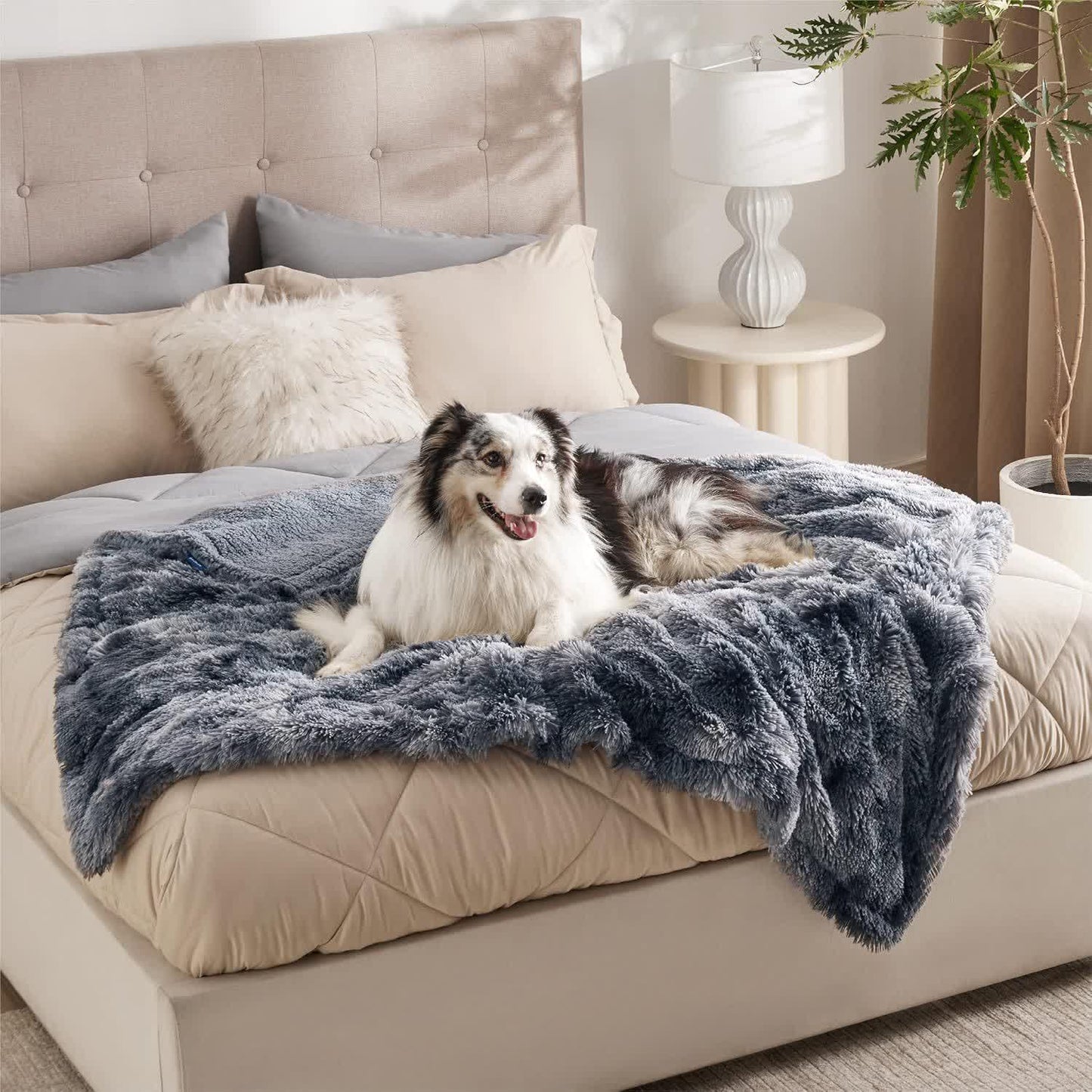 Sherpa Waterproof Soft Blanket Pet Pad - Tie-dye Grey - XL: 63" x 85" - image 16