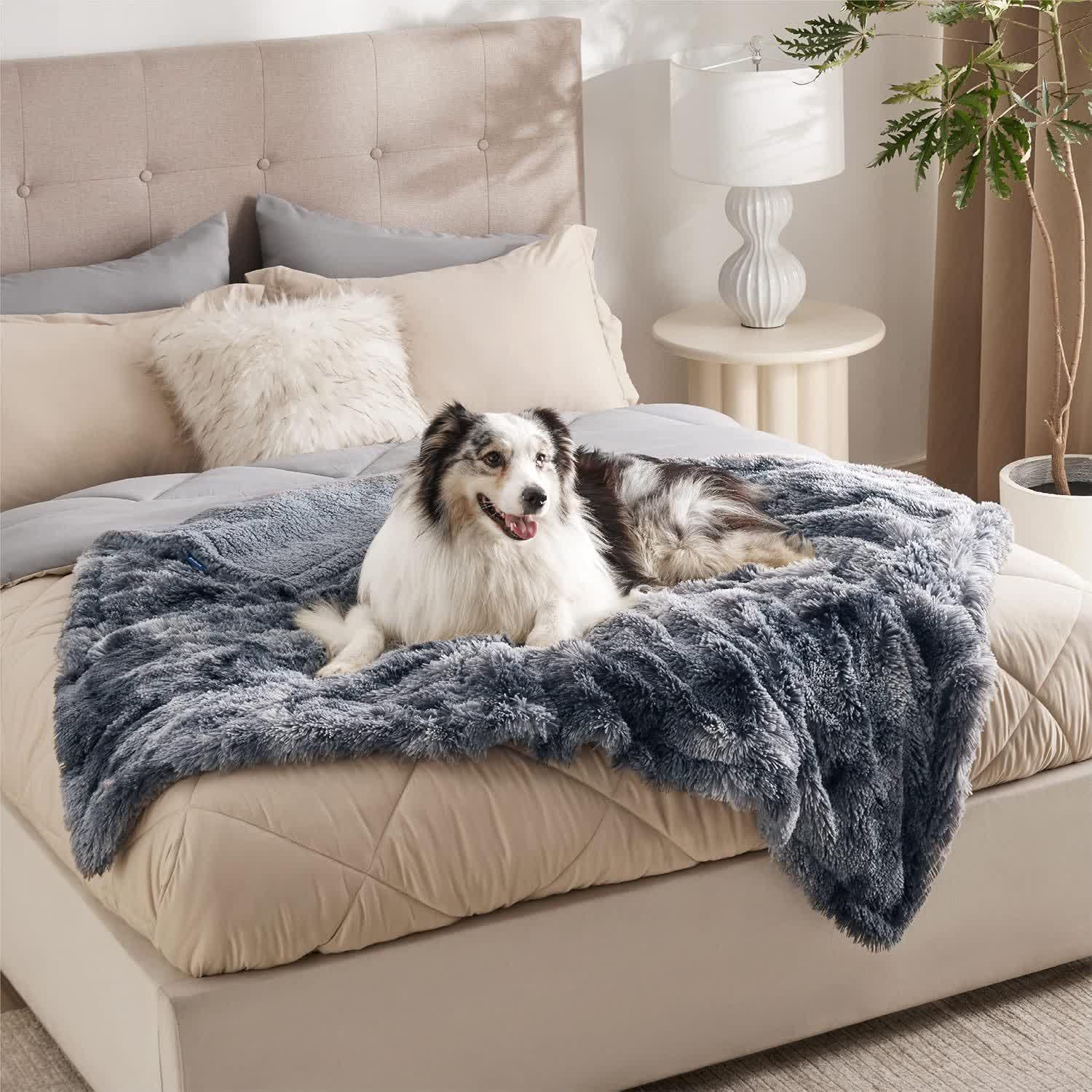 Sherpa Waterproof Soft Blanket Pet Pad - Tie-dye Grey - XL: 63" x 85" - image 16