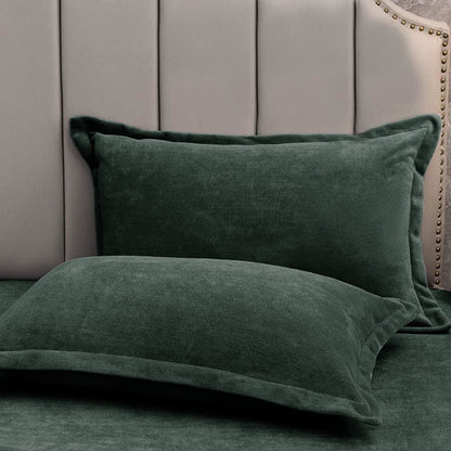 Ownkoti Solid Color Fleece Pillowcases(2PCS) - Gray Green - 19" x 29" - image 0