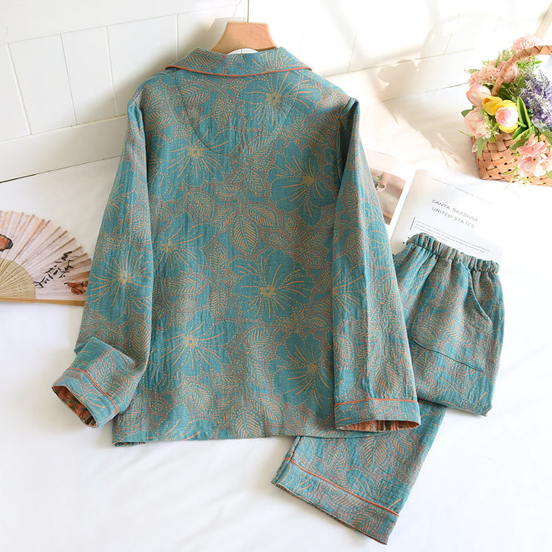 Ownkoti Yarn-dyed Floral Cotton Nightwear Set - image 1