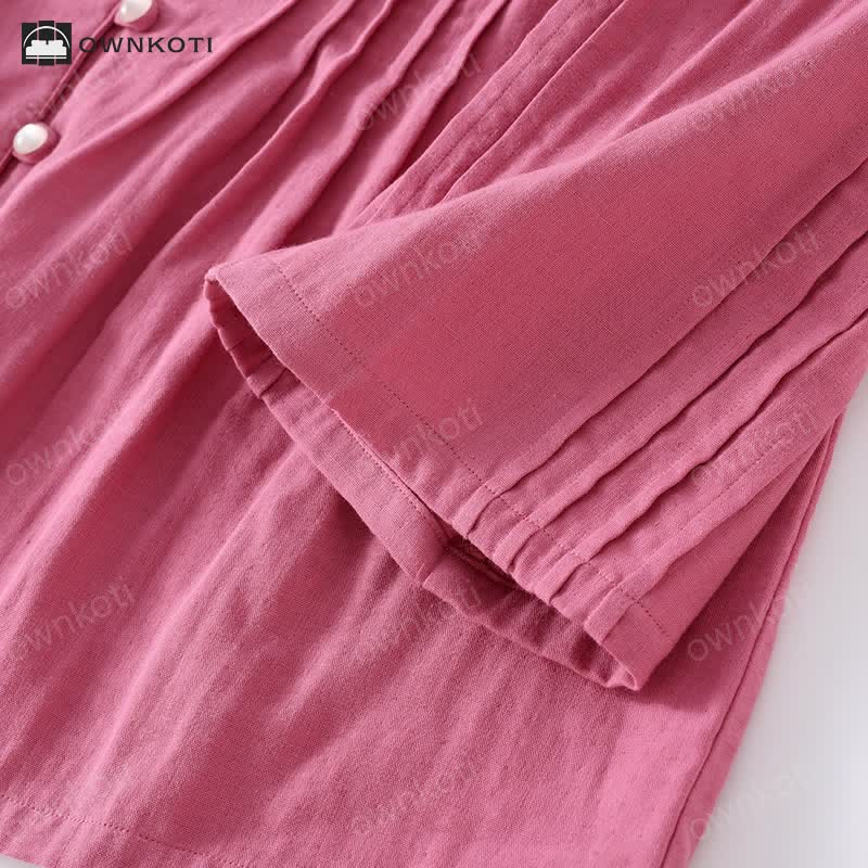 Ownkoti Floral Casual Cotton Gauze Pajama Set