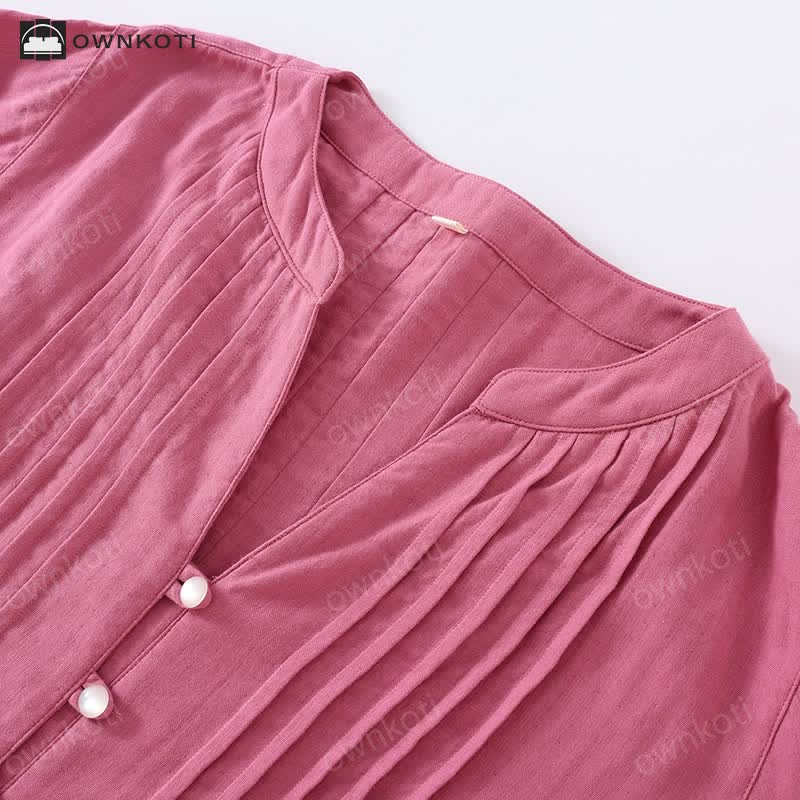 Ownkoti Floral Casual Cotton Gauze Pajama Set