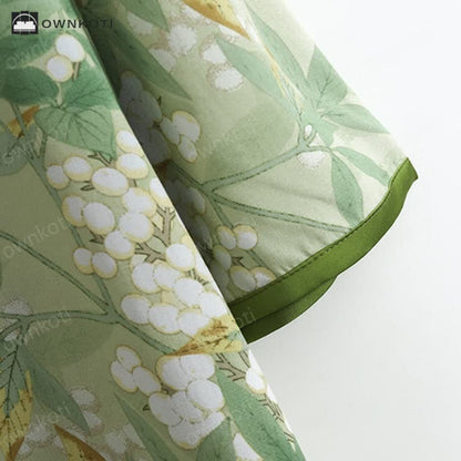 Ownkoti Plus Size Refresh Pastoral Long Nightgown