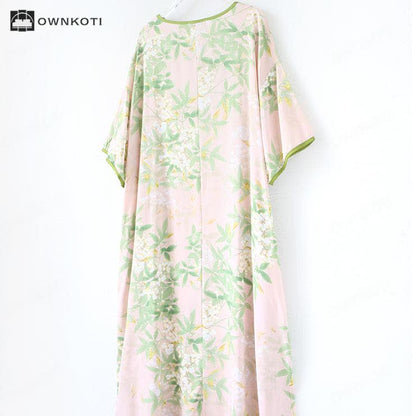 Ownkoti Plus Size Refresh Pastoral Long Nightgown