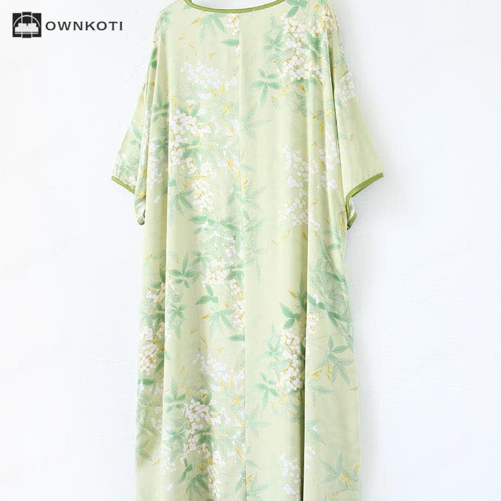 Ownkoti Plus Size Refresh Pastoral Long Nightgown