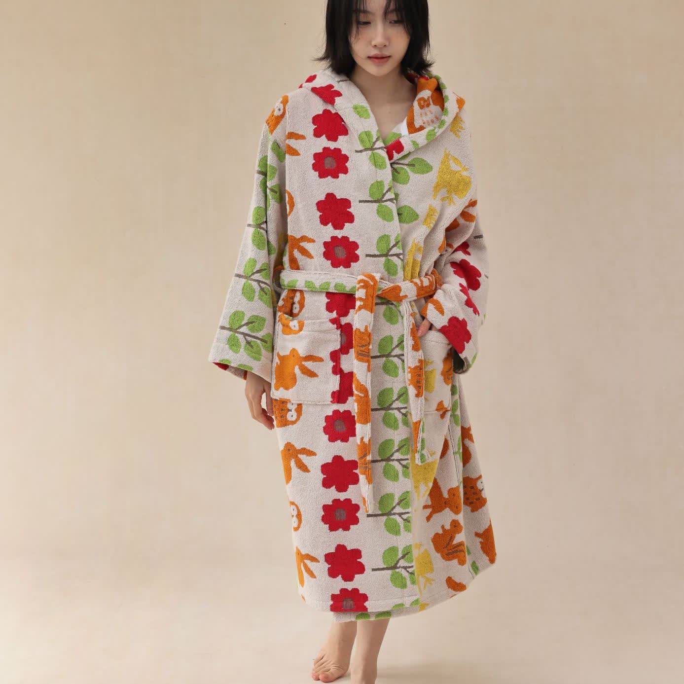 Ownkoti Pastoral Cotton Absorbent Hooded Bathrobe - image 1