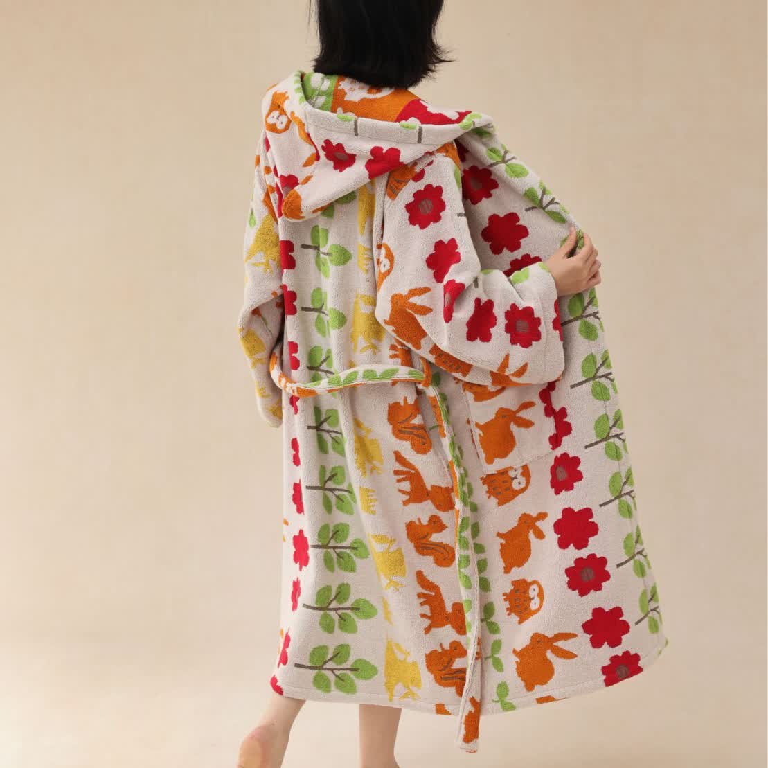Ownkoti Pastoral Cotton Absorbent Hooded Bathrobe - image 2