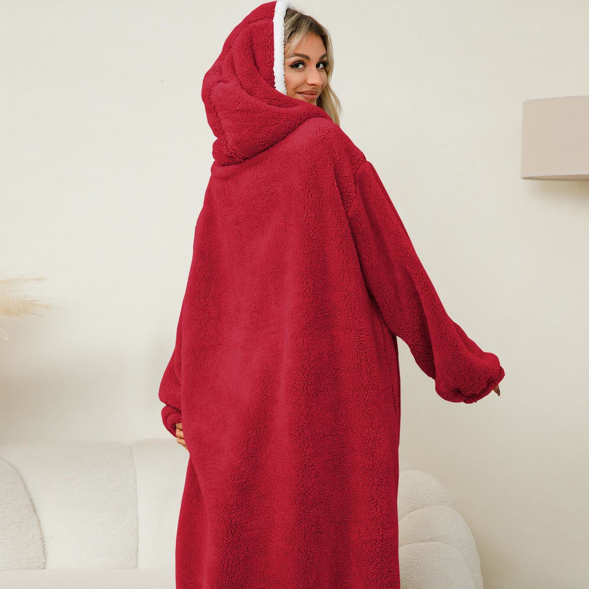 Ownkoti Jacquard Apple Flannel Hooded Nightgown - image 14