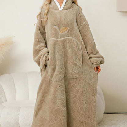 Ownkoti Jacquard Apple Flannel Hooded Nightgown - image 4