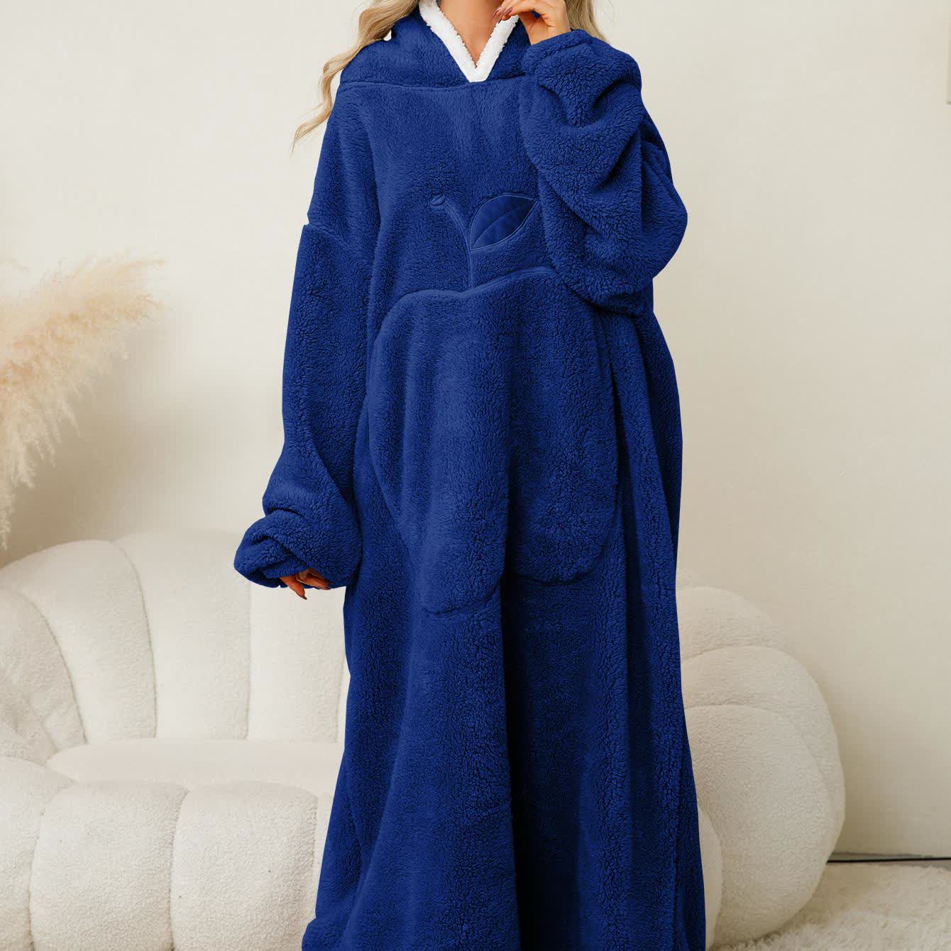 Ownkoti Jacquard Apple Flannel Hooded Nightgown - image 8