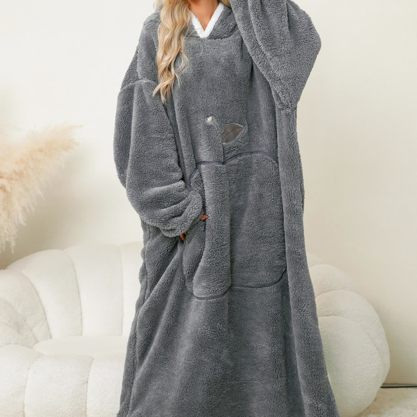 Ownkoti Jacquard Apple Flannel Hooded Nightgown - image 16