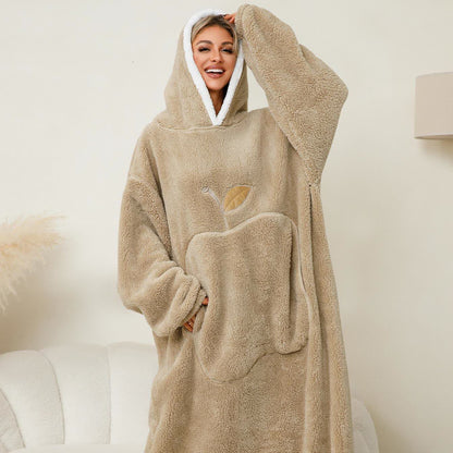 Ownkoti Jacquard Apple Flannel Hooded Nightgown - image 2