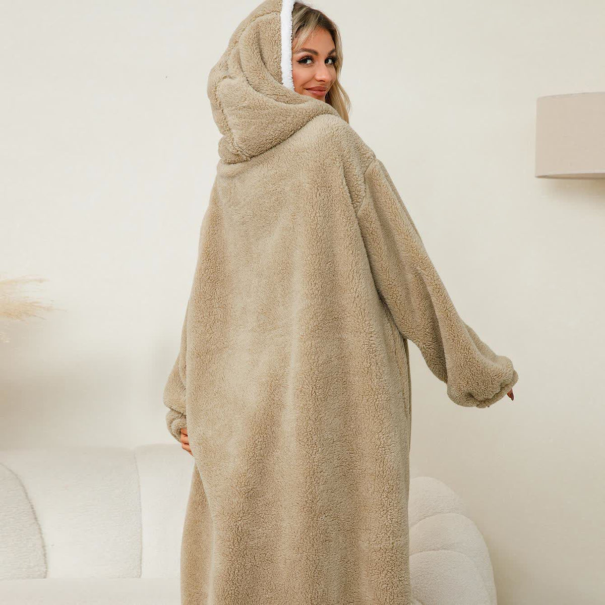 Ownkoti Jacquard Apple Flannel Hooded Nightgown - image 1