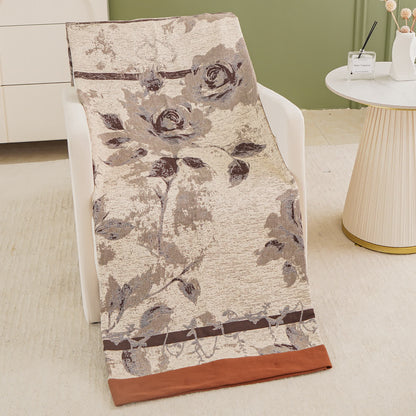 Cotton Gauze Rose Print Comfy Blanket - Caramel - 98" x 90" - image 5