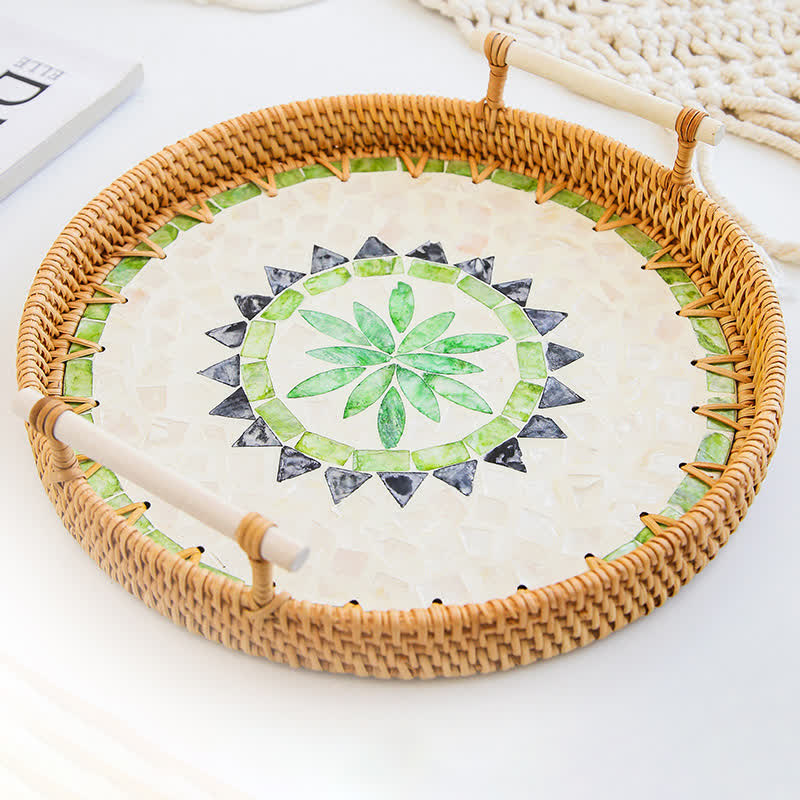 Ownkoti Rattan Woven Tray Storage Basket -  A - L: 10.83"W x 2.36" L x 1.18"H  - image 3