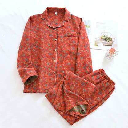 Ownkoti Rose Flower Cotton Lapel Nightwear Set - image 1
