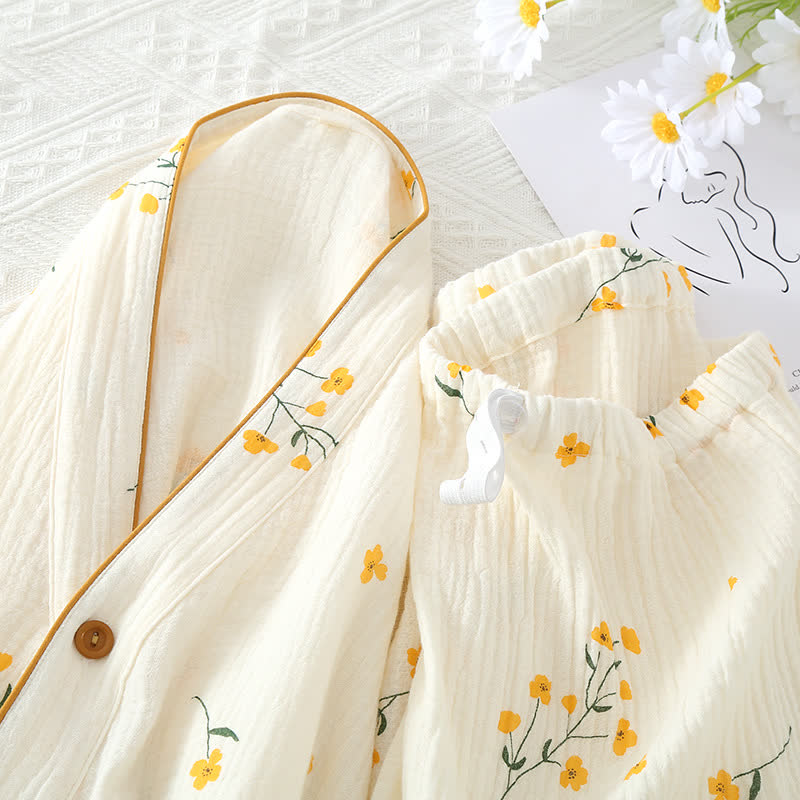 Ownkoti Refresh Floral Kimono Pajama Set