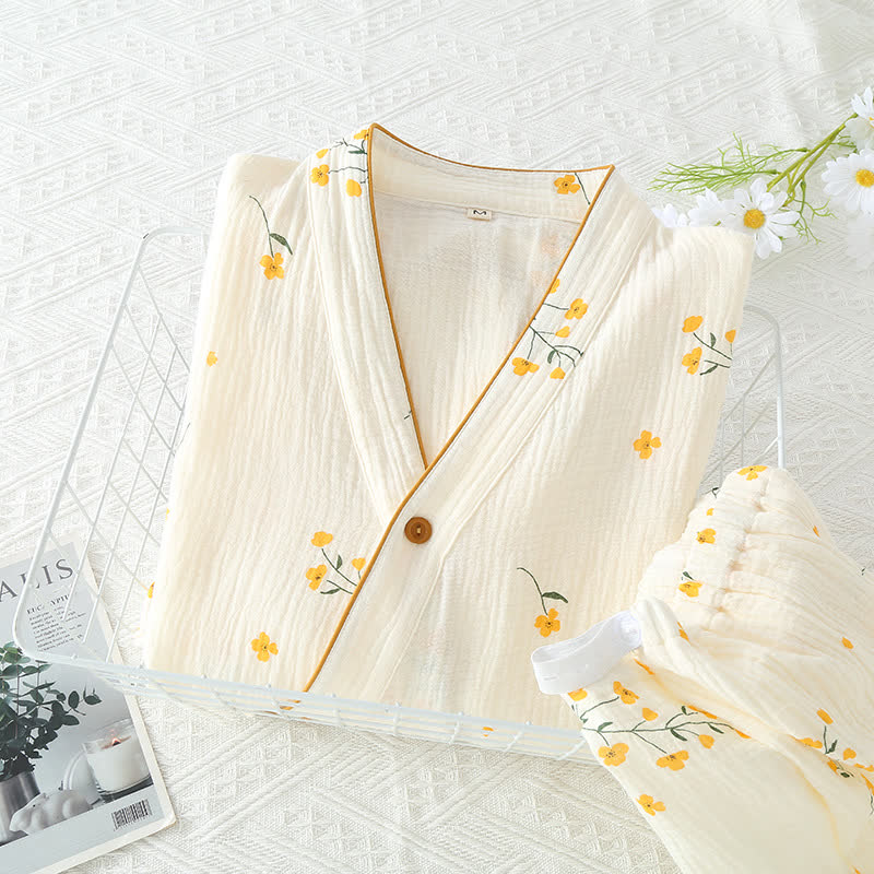 Ownkoti Refresh Floral Kimono Pajama Set