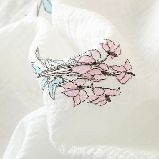 Ownkoti Floral Lily Kimono Cotton Gauze Pajama Set