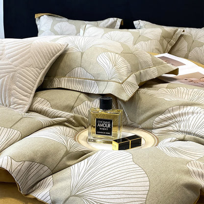 Brushed Cotton Ginkgo Leaf Flat Sheet Bedding Set(4PCS) - image 12